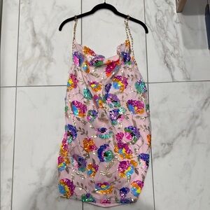 Multicolor Sequin Floral Dress